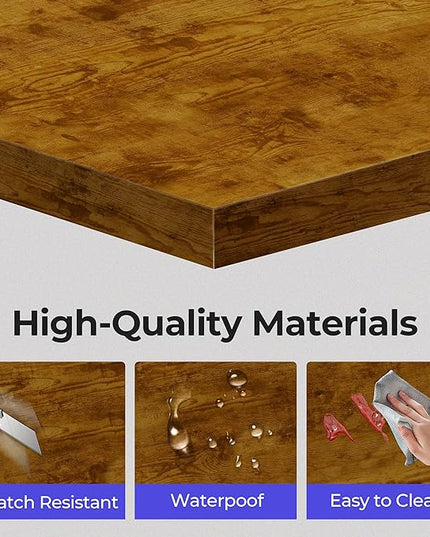 JOISCOPE 60 x 24 Inch Gaming Computer Desk with Table Power Outlets,Home Office Desk with Storage Shelves and USB & Type-C Outlet for Bedroom,Home Office,Morden Simple Writing Table,Vintage Oak Finish - LeafyLoom