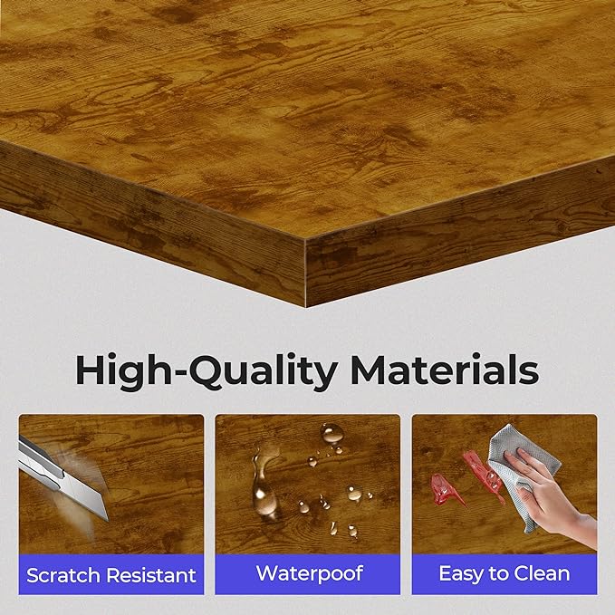 JOISCOPE 40 x 24 Inch Small Gaming Computer Desk with Table Power Outlets,Home Office Small Desk with Storage Shelves and USB & Type-C Outlet,Morden Simple Writing Table,Vintage Oak Finish - LeafyLoom