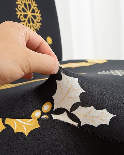 Mybedsoul Christmas Printed Black Sofa Cover Reindeer Printed Elastic Couch Cover Machine Washable Christmas Theme Red Sofa Slipcover for Living Room(2 Seater/Loveseat) Mybedsoul