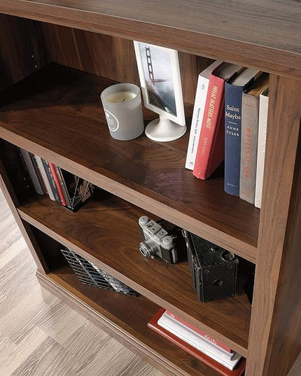 Sauder Miscellaneous Storage Bookcase/ Book shelf, L: 35.28" x W: 13.23" x H: 43.78", Grand Walnut finish - LeafyLoom