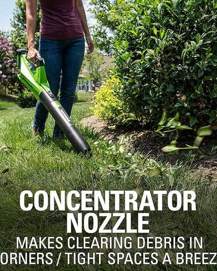 Greenworks 24V (110 MPH / 450 CFM / 125+ Compatible Tools) Cordless Brushless Axial Leaf Blower, Tool Only - LeafyLoom