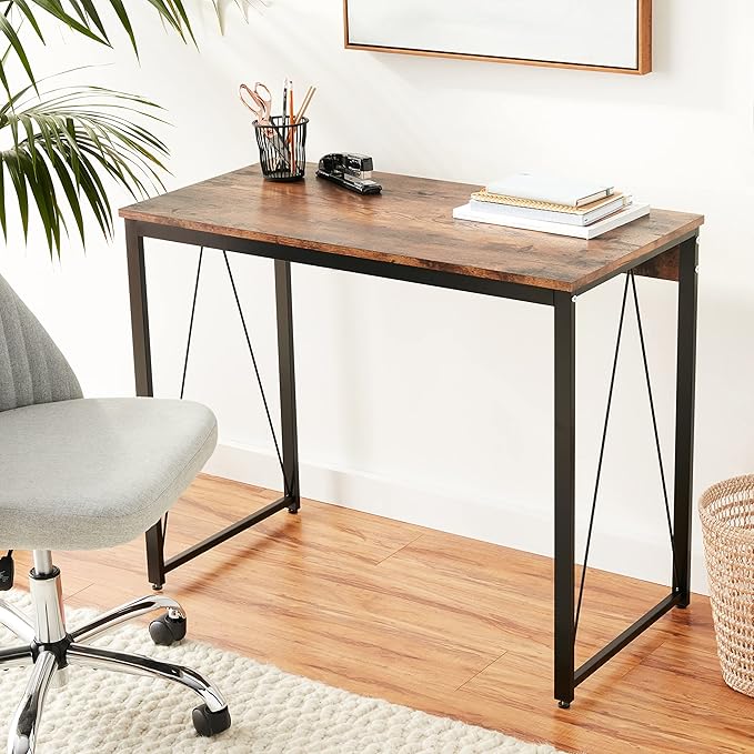 Acme Zaidin Wooden Rectangle Top Writing Desk in Weathered Oak and Black - LeafyLoom
