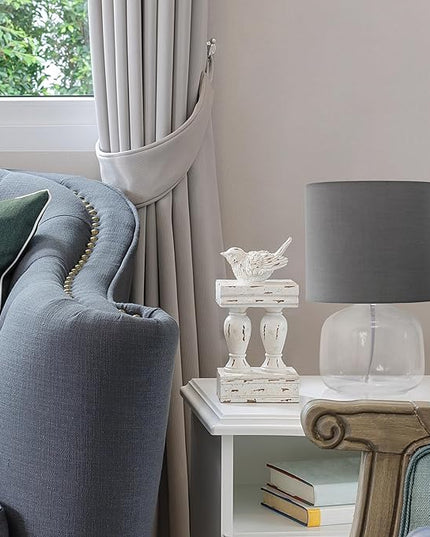 Simple Designs LT2064-CLG Clear Glass Table Lamp with Gray Fabric Shade - LeafyLoom