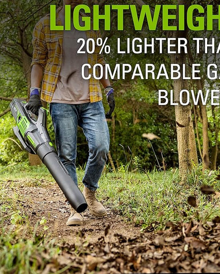 Greenworks 80V (170 MPH / 730 CFM / 75+ Compatible Tools) Cordless Brushless Axial Leaf Blower, Tool Only, 80 Volts - LeafyLoom