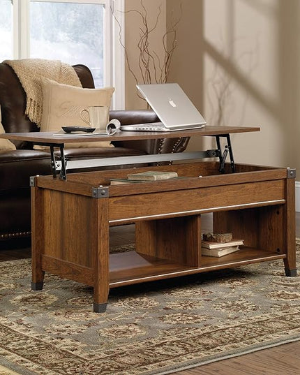 Sauder Carson Forge Lift-Top Coffee Table, Washington Cherry finish - LeafyLoom