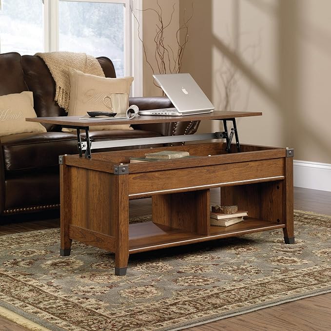 Sauder Carson Forge Lift-Top Coffee Table, Washington Cherry finish - LeafyLoom