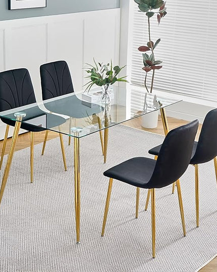 NicBex Haerin-SD-00368-LWJ Dining Chairs, 33.9"x18.1"x17.3", Black - LeafyLoom