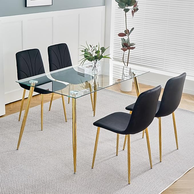 NicBex Haerin-SD-00368-LWJ Dining Chairs, 33.9"x18.1"x17.3", Black - LeafyLoom