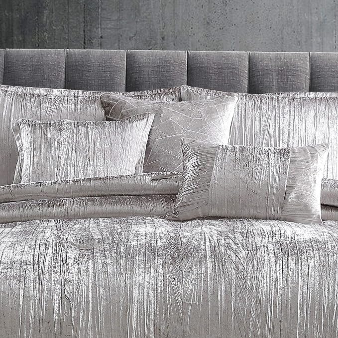 Riverbrook Home Turin Comforter Set, Twin, Silver, 6-Piece Set - LeafyLoom