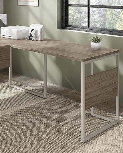 Bush Business Furniture Hybrid Desk Return/Bridge, 42W x 24D, Modern Hickory - LeafyLoom