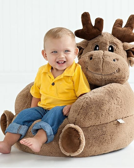 Trend Lab Moose Toddler Chair Plush Character Kids Chair Comfy Furniture Pillow Chair for Boys and Girls, 21 x 19 x 19 inches - LeafyLoom