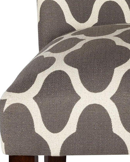 HomePop Parsons Classic Upholstered Accent Dining Chair, Set of 2, Grey and Cream Geometric - LeafyLoom