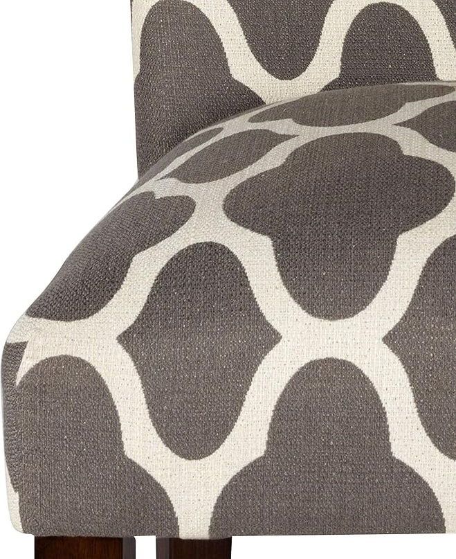HomePop Parsons Classic Upholstered Accent Dining Chair, Set of 2, Grey and Cream Geometric - LeafyLoom