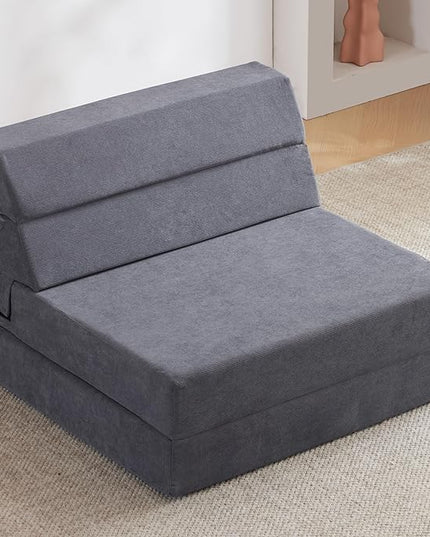 jela Sofa Bed Foldable Mattress Luxury Corduroy, Folding Sleeper Sofa Chair Bed Floor Mattress Floor Couch, Fold Out Couch Futon Mattress for Guest Room, Living Room - LeafyLoom
