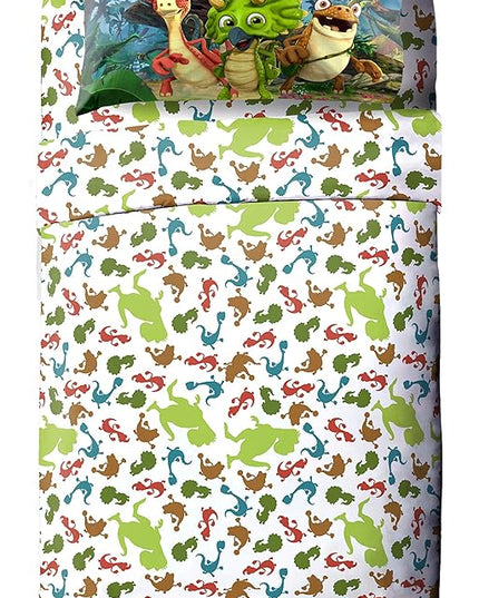 Jay Franco Gigantosaurus 4 Piece Toddler Bed Set – Bed Set includes Toddler Size Comforter & Sheet Set - Bedding Features Dinosaur Rocky, Bill, Tiny, & Mazu (Official Gigantosaurus Product) - LeafyLoom