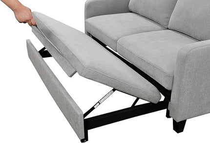 68.5" Oversized Loveseat Sofa Bed W/Pull Out Sleeper Couch and 2 Pillows,3 in 1 Reclining Backrest Queen Size Love Seat Convertible Spacious Sofabed for Home Apartment Office Living Room - LeafyLoom