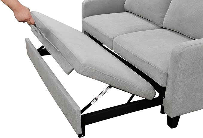 68.5" Oversized Loveseat Sofa Bed W/Pull Out Sleeper Couch and 2 Pillows,3 in 1 Reclining Backrest Queen Size Love Seat Convertible Spacious Sofabed for Home Apartment Office Living Room - LeafyLoom