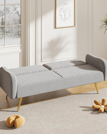 NicBex Sectional Couch Sofa with 2 Throw Pillows Sofa Bed Cloud Couch for Living Room Furniture Sets with Adjustable Back, Modular Sofa for Living Room, Bedroom, Apartment,70.47" L, Gray - LeafyLoom