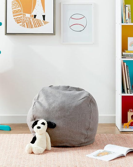 Posh Creations Bean Bag Chair for Kids, Teens, and Adults Includes Removable and Machine Washable Cover, Heather Gray, 27in - Medium - LeafyLoom