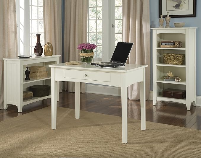 Alaterre Shaker Cottage Bookcase, Four Shelf, Ivory - LeafyLoom