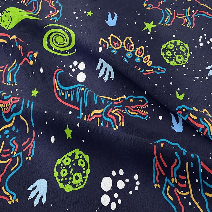 NINENINE Dark Blue Dinosaur Bedding Sets for Kids Boys,Retro Dinosaur Bedding Comforter,Full Size Bedding Sets for Boys Kids, with 1 Comforter 2 Pillowcases… - LeafyLoom