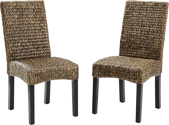 Crosley Furniture Edgewater Dining Chair, Set of 2, Seagrass - LeafyLoom