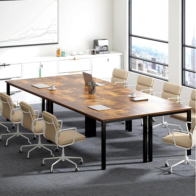 Need 70.8 Inch Executive Office Desk, Large Stylish Computer Desk, Simple Study Writing Desk, Workstation Business Furniture for Home Office, Rustic Brown - LeafyLoom