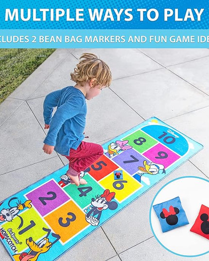 Disney Mickey and Friends 6.5 ft Hopscotch Rug by GoSports - Indoor/Outdoor Playroom Game for Kids - LeafyLoom