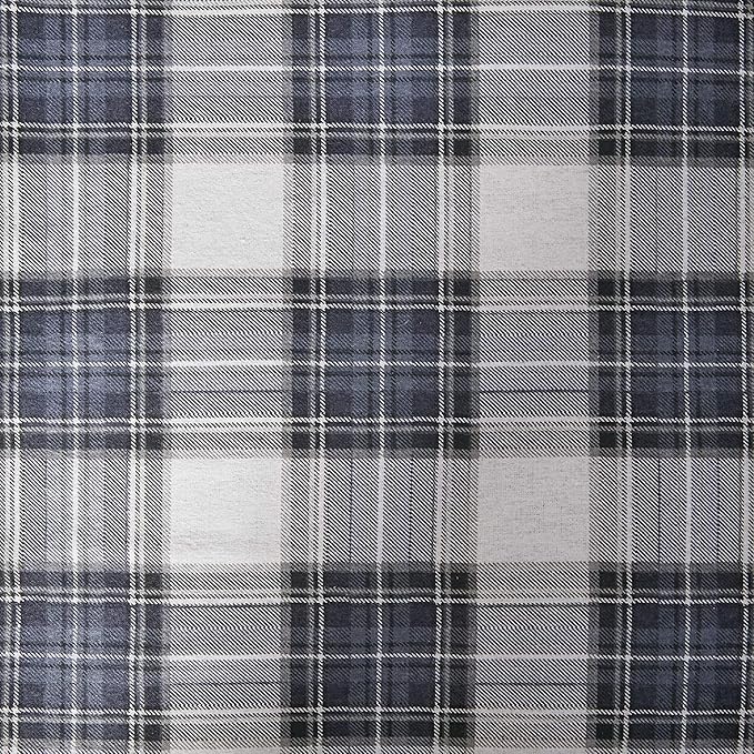 Comfort Spaces Cotton Flannel Breathable Warm Deep Pocket Sheets With Pillow Case Bedding, Twin, Scottish Plaid Blue, 3 Piece - LeafyLoom