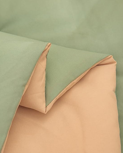 NINENINE Sage Green Comforter Set Queen,Light Green Bedding Set,Comforter Set for Women Men, Solid Color Camel Green Comforter Sets with 1 Comforter 2Pillowcases - LeafyLoom