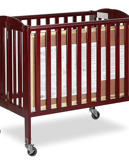 3-in-1 Folding Portable Crib, Cherry, Large - LeafyLoom