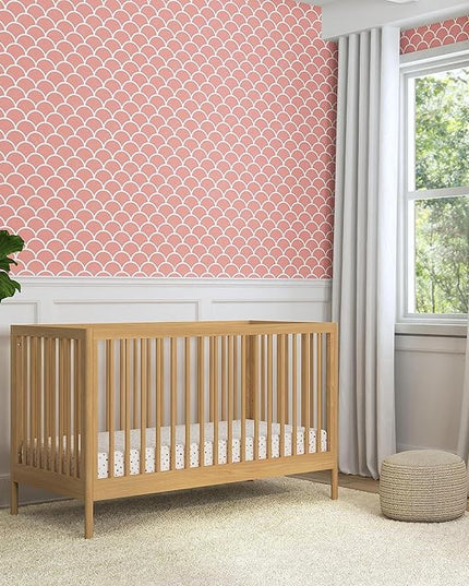DaVinci Birdie 3-in-1 Convertible Crib, Honey, Easy Assemble, Greenguard Gold Certified - LeafyLoom