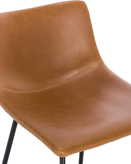 POLY & BARK Paxton 24” Counter Stool in Tan, Set of 2 - LeafyLoom