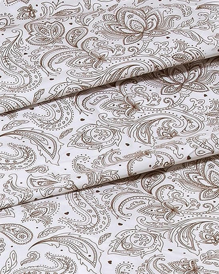 Elegant Comfort Softest and Coziest 6-Piece Sheet Set - 1500 Premium Hotel Quality Microfiber - Deep Pocket, Wrinkle Resistant 6-Piece Paisley Pattern Bed Sheet Set, Full, Paisley Taupe - LeafyLoom