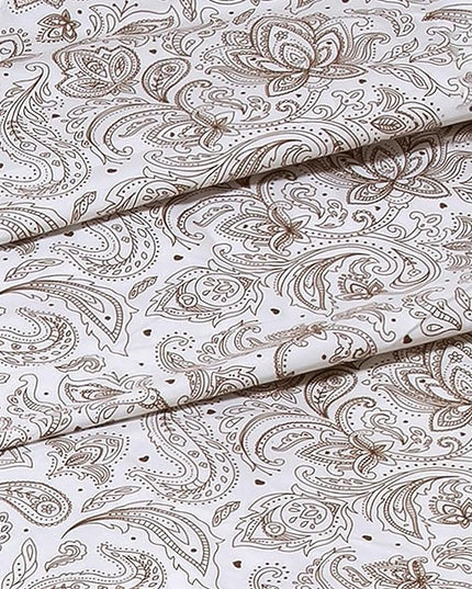Elegant Comfort Softest and Coziest 4-Piece Sheet Set - 1500 Premium Hotel Quality Microfiber - Deep Pocket, Wrinkle Resistant 4-Piece Paisley Pattern Bed Sheet Set, Twin, Paisley Taupe - LeafyLoom