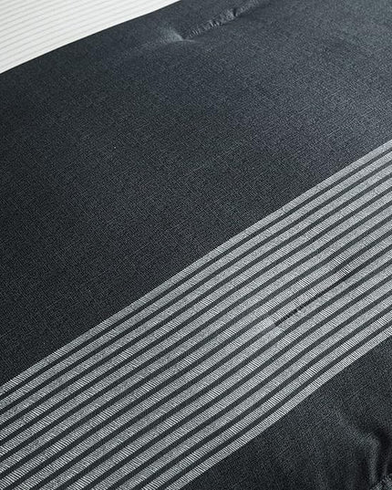 WONGS BEDDING Dark Grey Comforter Set Queen, Reversibl Grey Stripe Down Alternative Comforter for All Season,3 Pieces(1 Patchwork Comforter+2 Pillowcases), Soft Microfiber Bedding Set 90”×90” - LeafyLoom