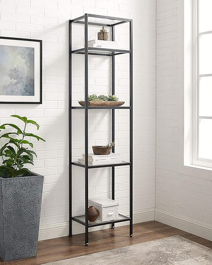 Crosley Furniture Aimee Narrow Etagere Bookcase, Oil-Rubbed Bronze - LeafyLoom