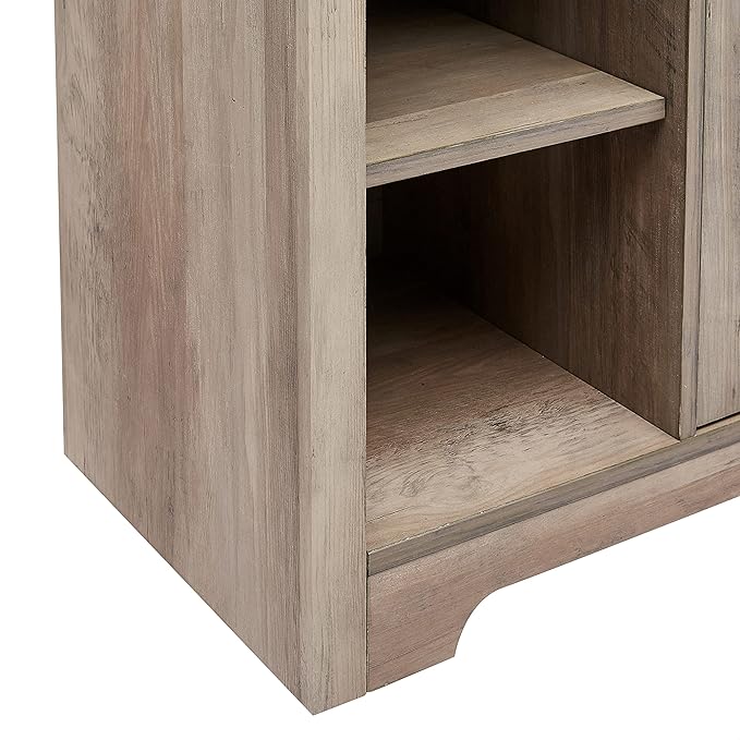 ROCKPOINT Oxford Modern Double Mesh Door Console for TVs up to 65 Inches, 58 Inch, Grey Wash - LeafyLoom