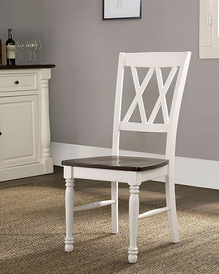 Crosley Furniture Shelby Dining Chairs (Set of 2), Distressed White - LeafyLoom