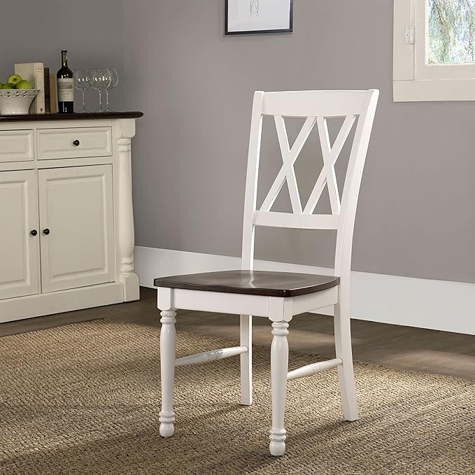 Crosley Furniture Shelby Dining Chairs (Set of 2), Distressed White - LeafyLoom
