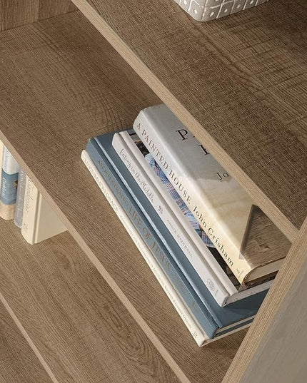 Sauder Beginnings Bookcase With Doors/ Book shelf, Summer Oak finish - LeafyLoom