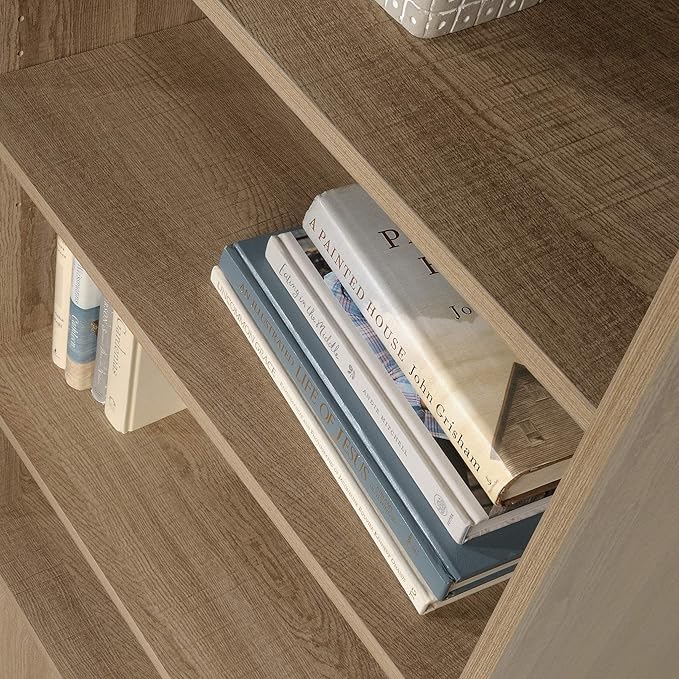 Sauder Beginnings Bookcase With Doors/ Book shelf, Summer Oak finish - LeafyLoom