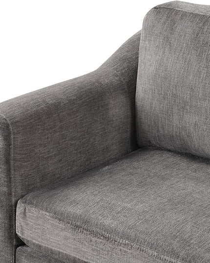 122.1" Modern U-Shape Sectional Sofa with Right Side Chaise & Removable Ottoman, Velvet Upholstered Couch w/ 3 Pillows, for Living Room, Apartment, 122.1 Inch, Dark Gray - LeafyLoom