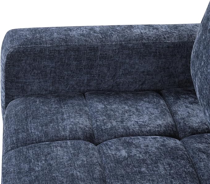 89'' L Shaped Upholstered Convertible Sleeper Sectional Sofa with Storage Chaise and Pull-Out Bed, 3-Seat Reversible Corner Couches for Living Rooms, Offices, Apartment, Blue, 89 Inch - LeafyLoom