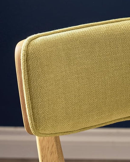 Christopher Knight Home Abrielle Mid-Century Modern Fabric Dining Chairs with Natural Oak Finished Rubberwood Frame, 2-Pcs Set, Green Tea / Natural Oak - LeafyLoom