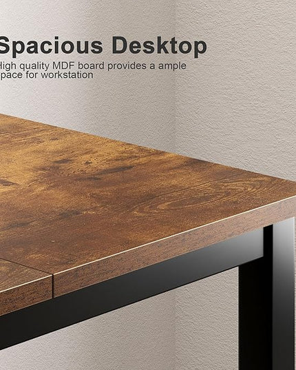 Need Large Computer Desk 70.8 x 31.5 inches Conference Table Large Office Desk Writing Table Workstation for Home Office,Rustic Brown & Black 10FJGSAC3-180FG-ND - LeafyLoom