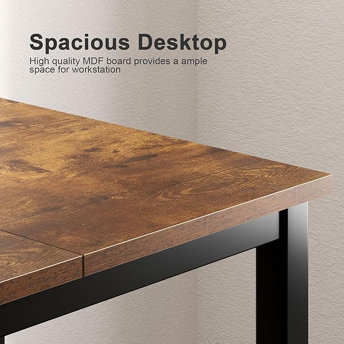 Need Large Computer Desk 70.8 x 31.5 inches Conference Table Large Office Desk Writing Table Workstation for Home Office,Rustic Brown & Black 10FJGSAC3-180FG-ND - LeafyLoom