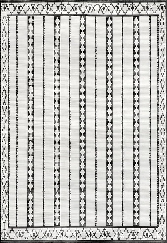 nuLOOM Elsy Modern Tribal Machine Washable Ultra Thin Area Rug, 8' x 10', Ivory - LeafyLoom