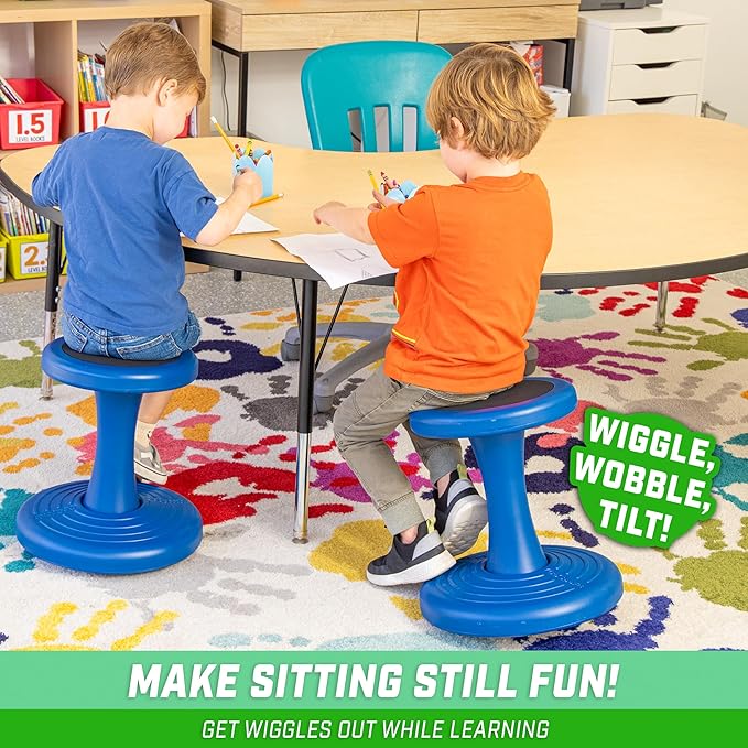 GoSports Wobble Chair - Sensory Stool for Active Kids - ADHD Chair for Classrooms or Home - 14 or 18 Inch Stool - LeafyLoom