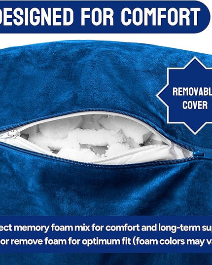 ComfortSpa Reading Pillow Bed Wedge Large Adult Backrest Lounge Cushion w/Arms Pockets Lumbar Back Support for Sitting Up GERD Heartburn Made in The USA w/Stain Resistant Removable Cover - LeafyLoom